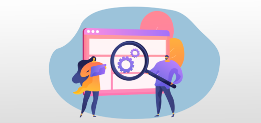 imagem vetorizada de um homem e uma mulher realizando uma pesquisa de UX Research para um produto